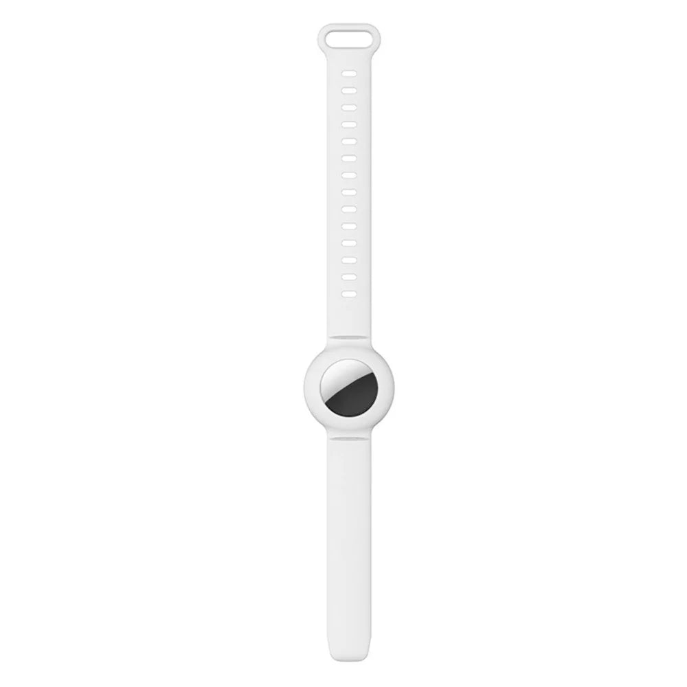 Soft Silicone Wristband Protective Case Cover Holder Bracelet for Apple AirTag - White - 3