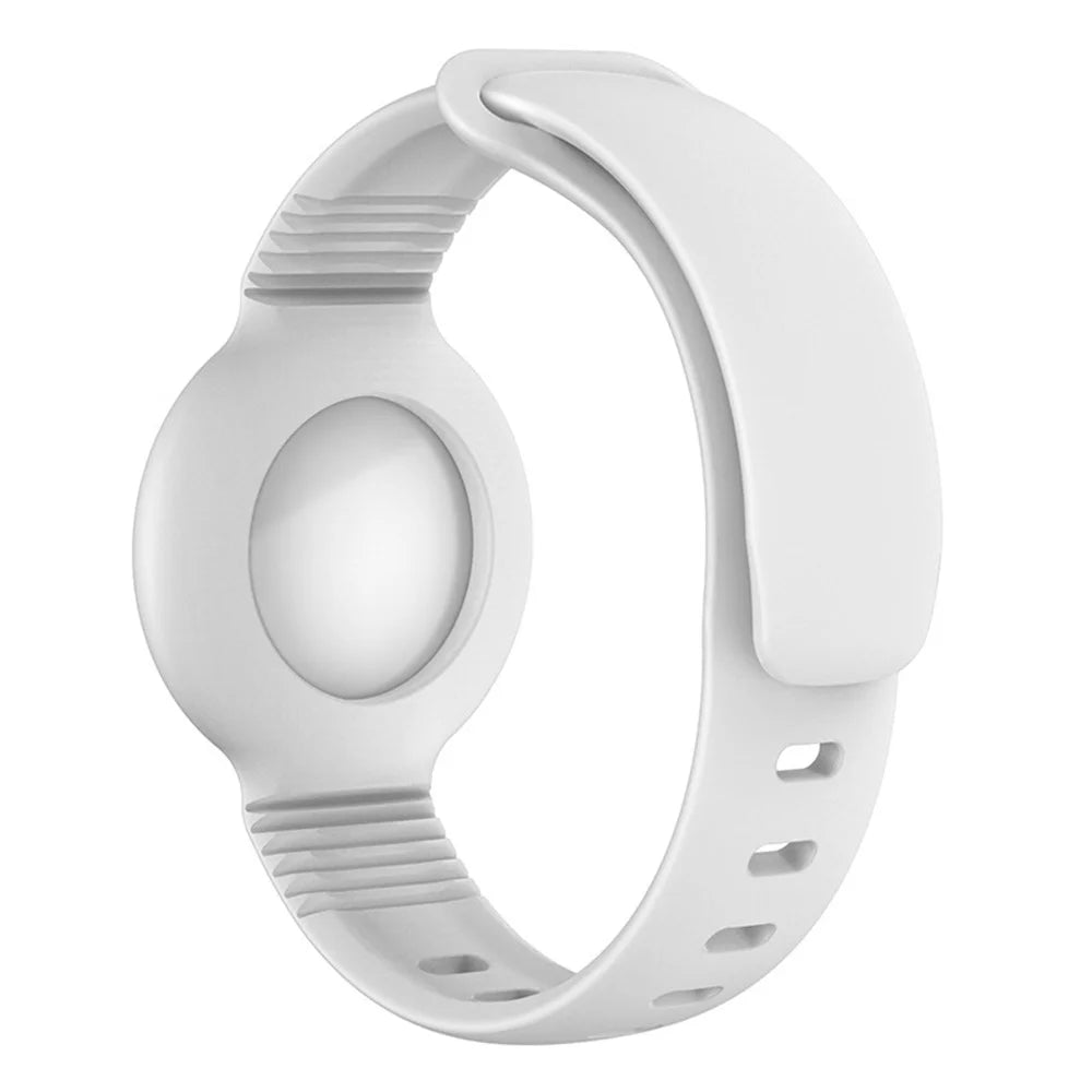 Soft Silicone Wristband Protective Case Cover Holder Bracelet for Apple AirTag - White - 5