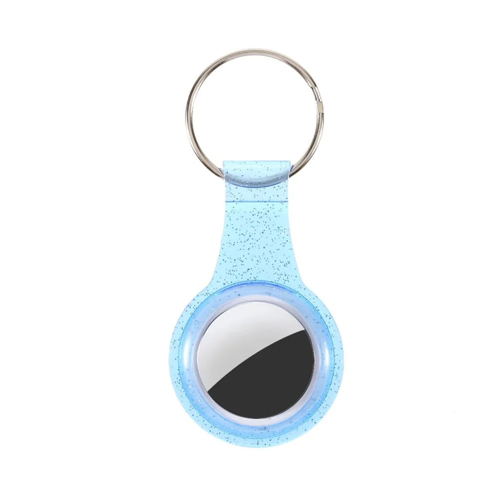 Glitter Powder TPU Protective Cover for Apple AirTag - Sky Blue - 1