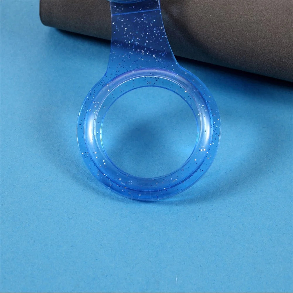 Glitter Powder TPU Protective Cover for Apple AirTag - Sky Blue - 4