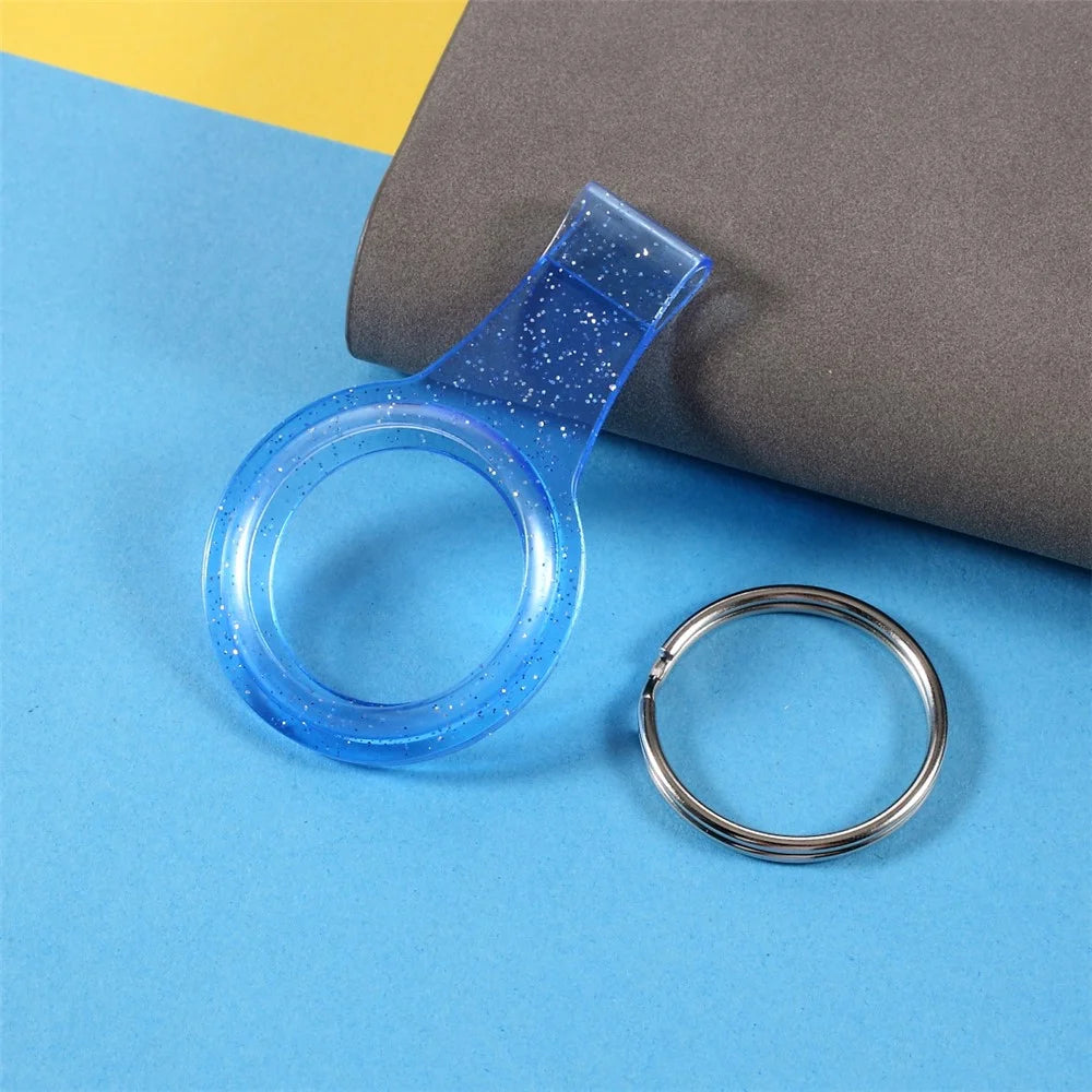 Glitter Powder TPU Protective Cover for Apple AirTag - Sky Blue - 6