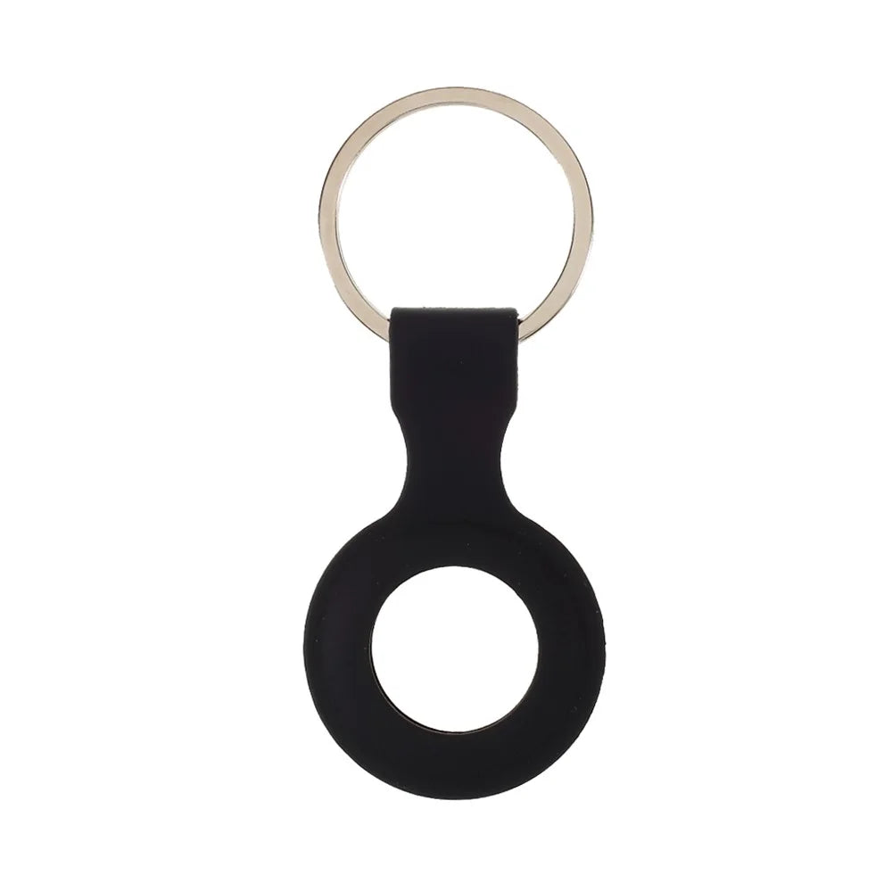 Pendant Shape Silicone Protective Cover for Apple AirTag - Black - 1