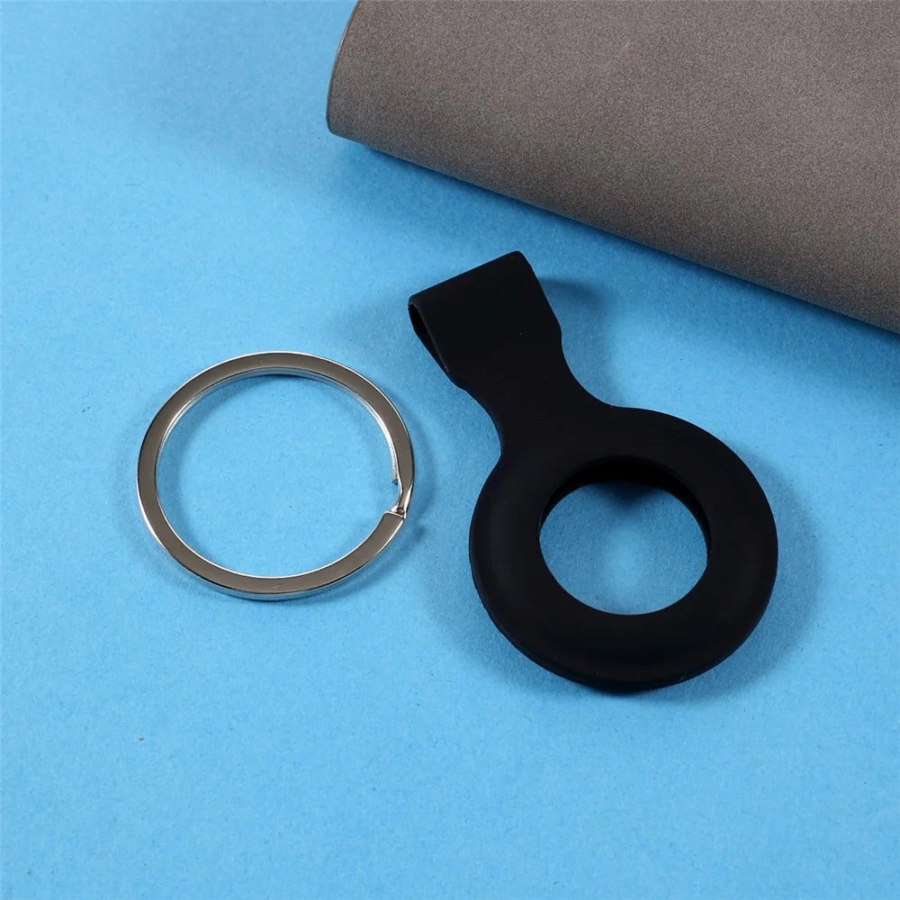 Pendant Shape Silicone Protective Cover for Apple AirTag - Black - 3