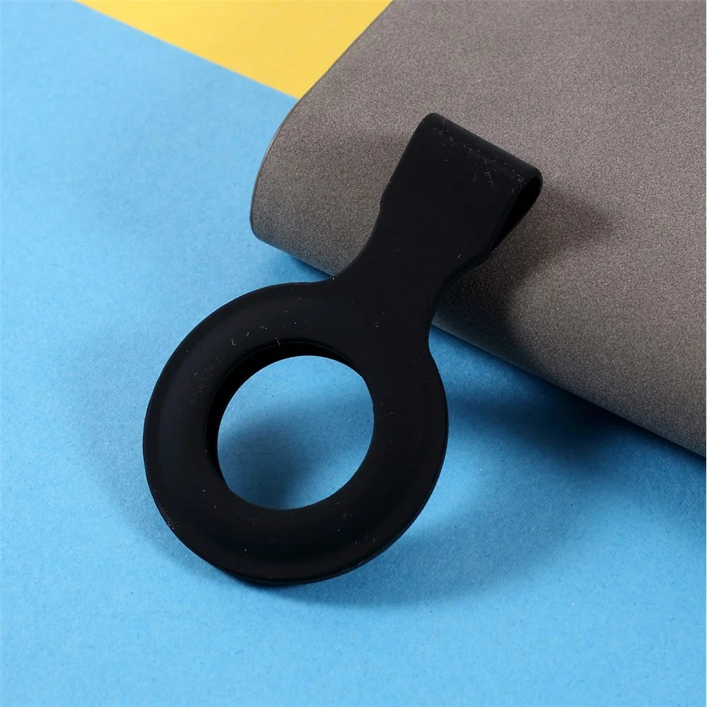 Pendant Shape Silicone Protective Cover for Apple AirTag - Black - 4