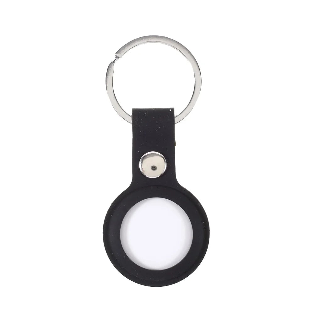 Buckled Closure Silicone Protective Cover for Apple AirTag - Black - 2
