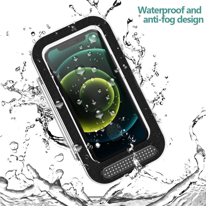 Bathroom Kitchen Anti-Fog Waterproof Mobile Phone Holder Box Wall Mounted Shower Touch Screen Phone Storage Case - 3