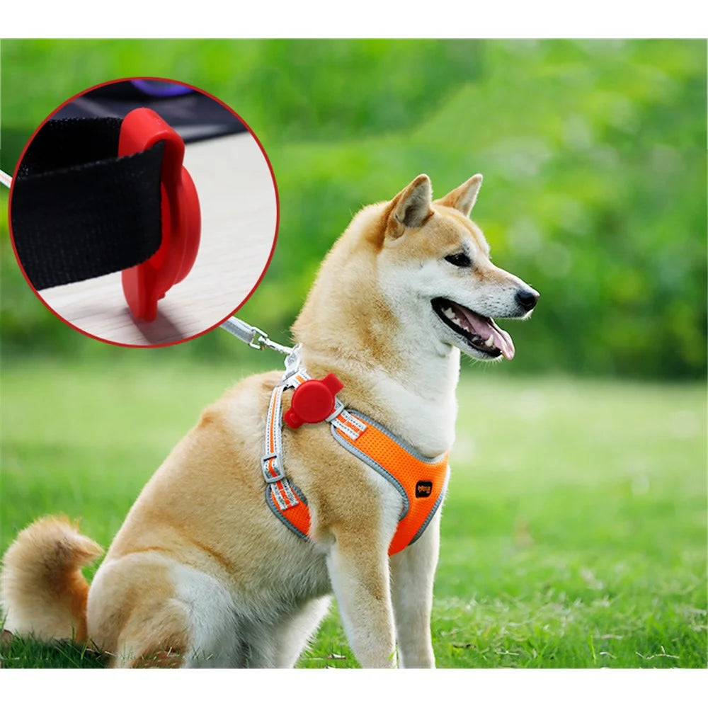 Pet Dog Cat Anti-lost Locator Silicone Protective Case Cover for Apple AirTag - Black - 4