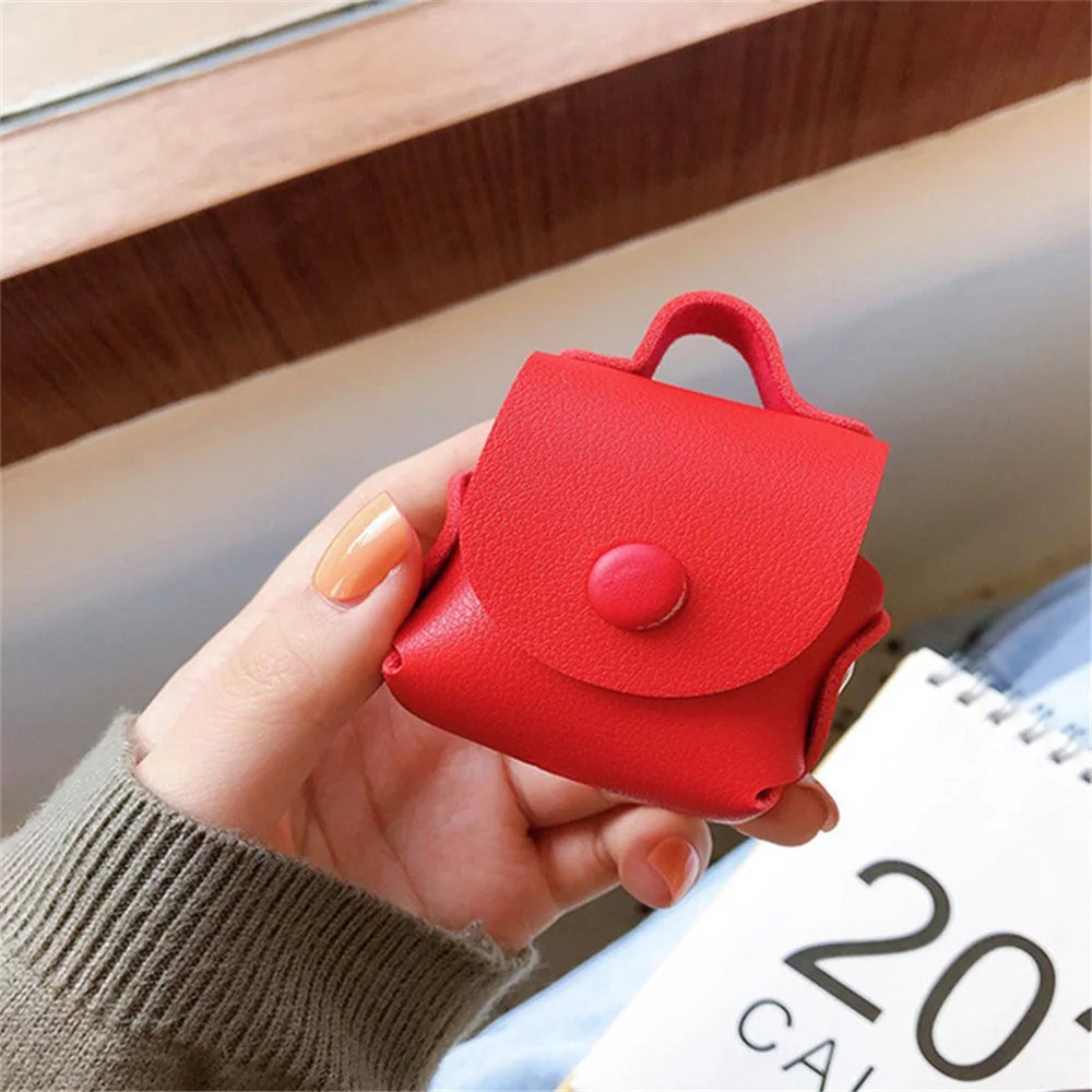 Wallet Design Tassels Decor Faux Leather Anti-Drop Bluetooth-compatible Earphone Protective Case Cover for AirPods with Wireless Charging Case (2019)/AirPods with Charging Case (2019) - Red - 2
