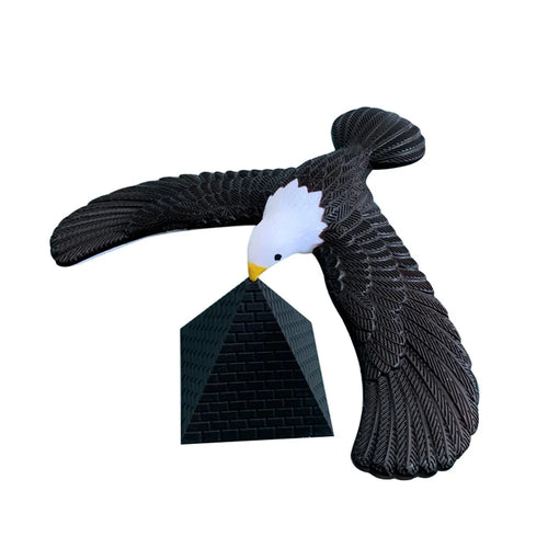 Balance Eagle Bird with Pyramid Stand Magic Toy Keep Balance Learning Toy for Home Office - Black - 1