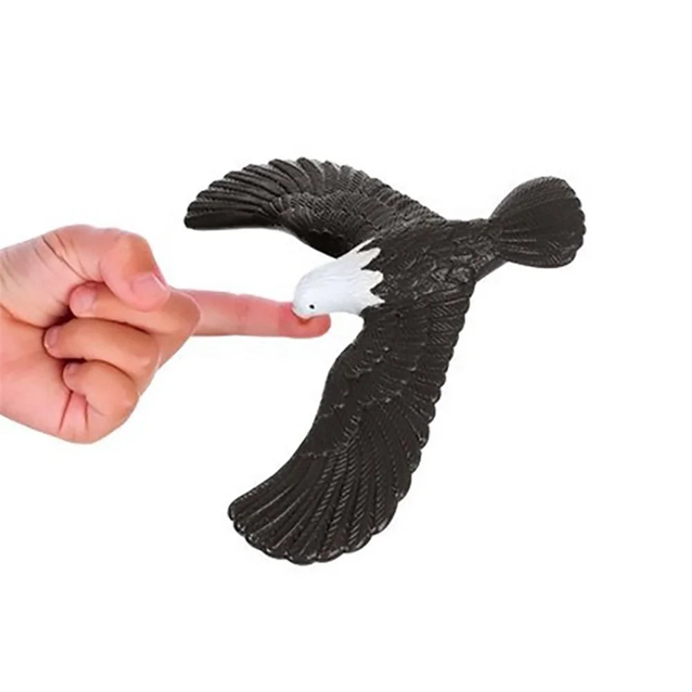 Balance Eagle Bird with Pyramid Stand Magic Toy Keep Balance Learning Toy for Home Office - Black - 2