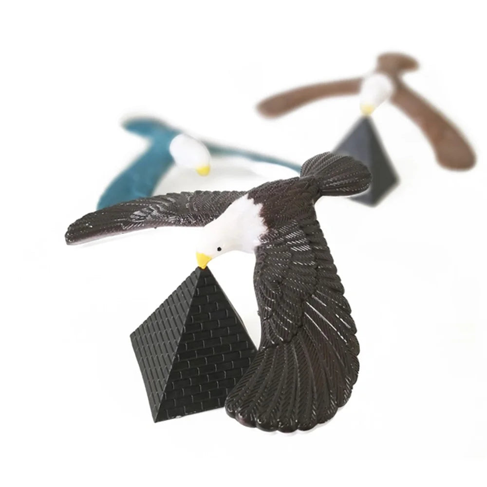 Balance Eagle Bird with Pyramid Stand Magic Toy Keep Balance Learning Toy for Home Office - Black - 5