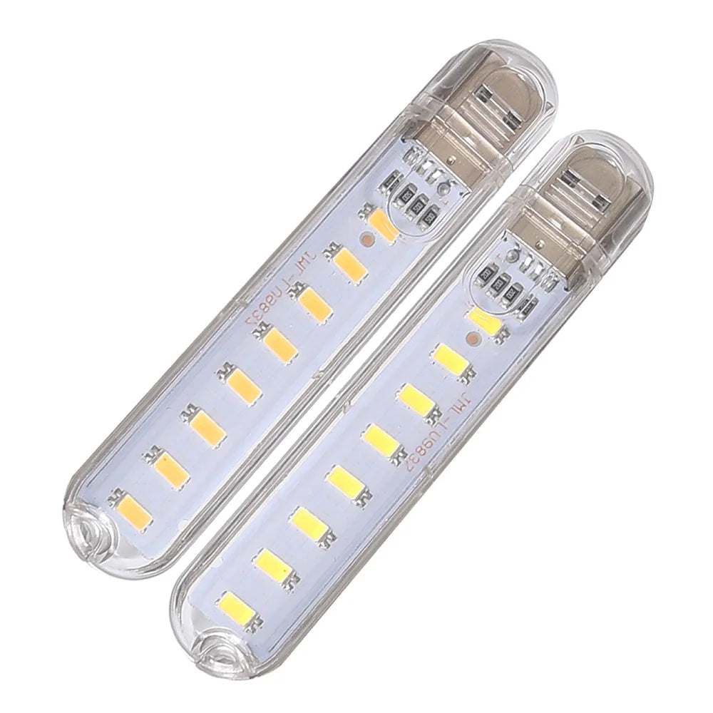 BLY-0031 2Pcs 8-Lamp Beads LED Light USB Night Light with Transparent Cover for Bedroom Bedside Corridor - 1
