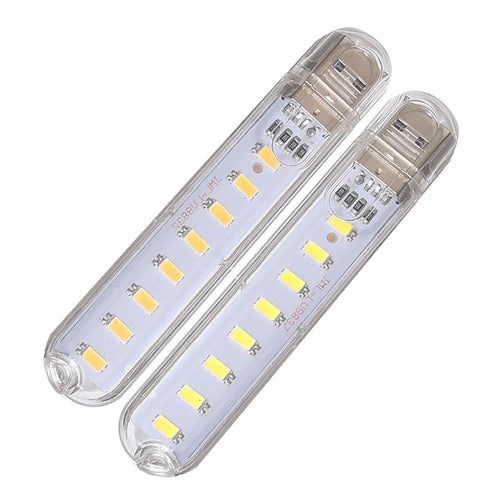 BLY-0031 2Pcs 8-Lamp Beads LED Light USB Night Light with Transparent Cover for Bedroom Bedside Corridor - 1