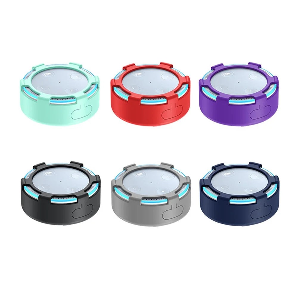 For Amazon Echo Dot 2 Silicone Cover Speaker Anti-slip Dust-proof Case - Grey - 7