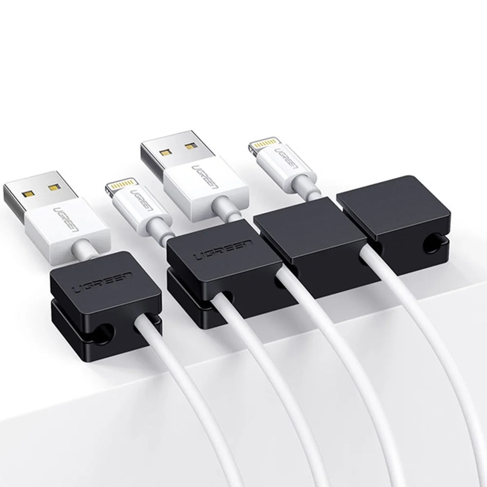 UGREEN For Mouse Headphone Earphone Cable Clips Organizer Silicone USB Cable Winder Flexible Cable Management Clips Cable Holder - 3