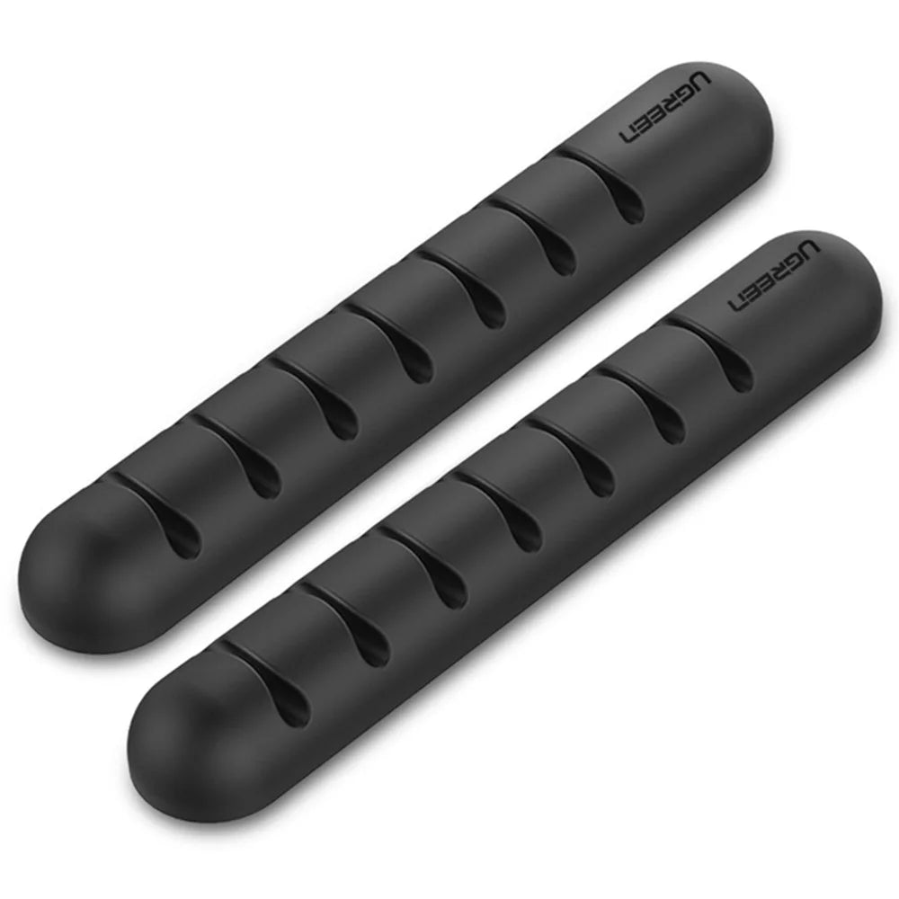 UGREEN 2Pcs Cable Organizer Clips Cord Holder 7 Slots Self Adhesive Silicone Cable Management - 2
