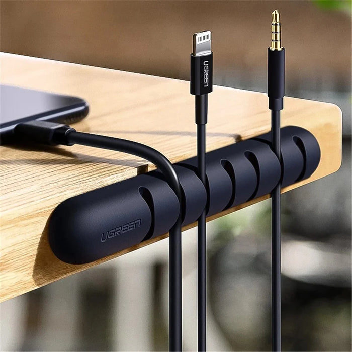 UGREEN 1Pc 7 Slots Cable Organizer Silicone USB Cable Winder Flexible Cable Management Clip - 3