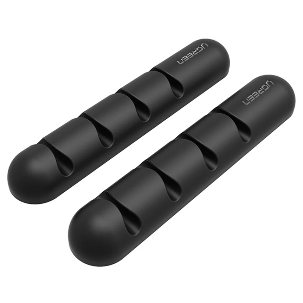 UGREEN 2Pcs 4 Slots Self Adhesive Silicone Cable Management Cable Organizer Clips Cord Holder - 2