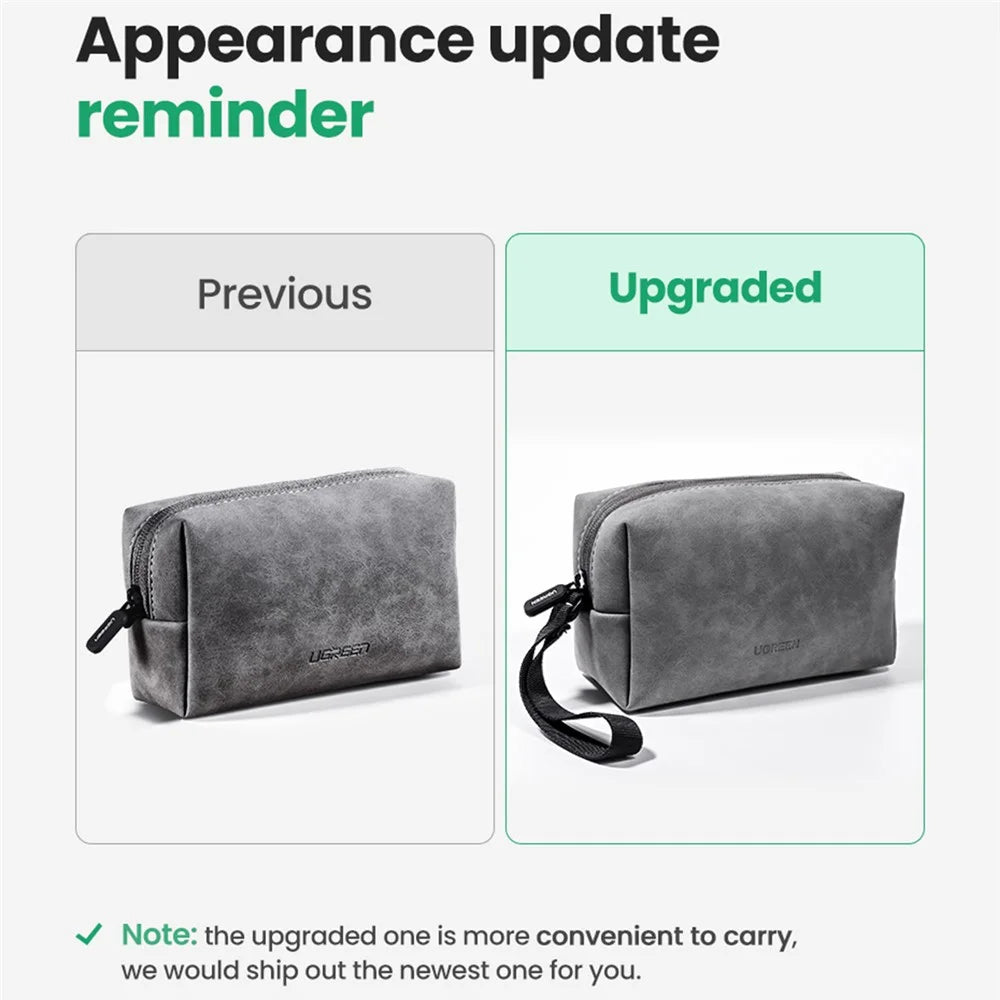 UGREEN 80359 Portable Travel PU Leather Digital Accessories Storage Bag USB Cable Charging Adapter Earphone Carrying Bag - 6