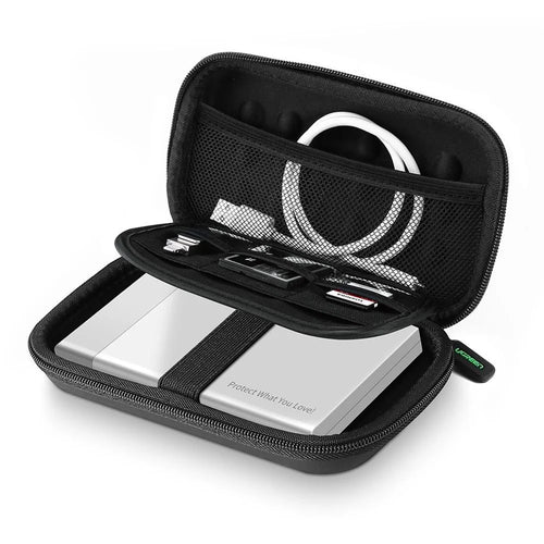 UGREEN 2.5inch External HDD SSD Storage Bag Shockproof Hard Case for Power Bank USB Cable Charger Headphones, 17.3x10.3x4.4cm - 1