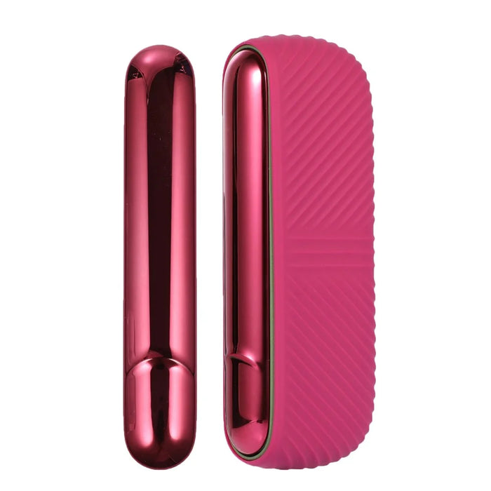 For IQOS ILUMA E-cigarette Soft Silicone Protective Case Anti-scratch Shell + Side Cover - Rose/Electroplate Red - 1