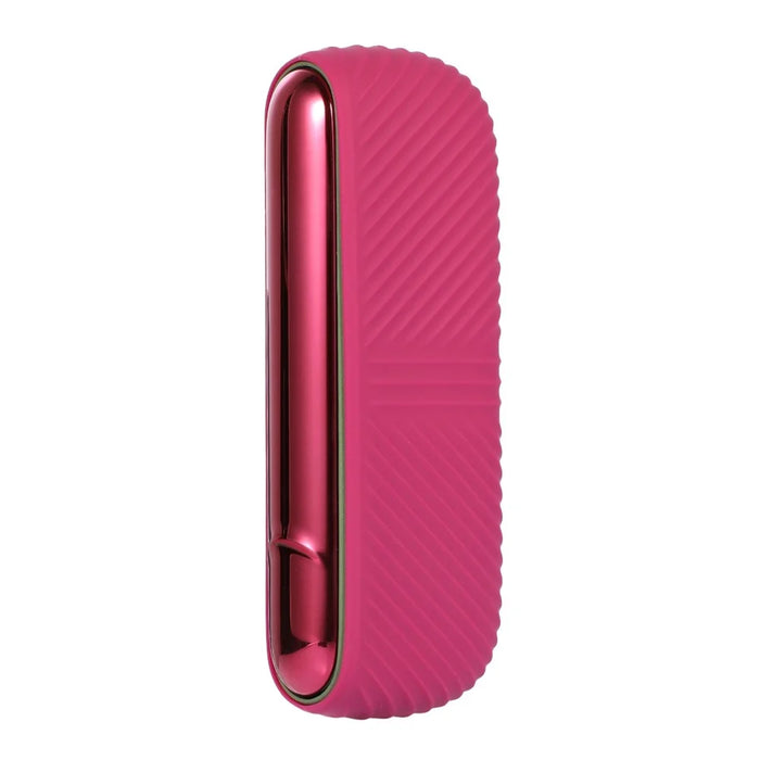 For IQOS ILUMA E-cigarette Soft Silicone Protective Case Anti-scratch Shell + Side Cover - Rose/Electroplate Red - 4