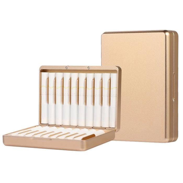 Portable Protective Case Compatible with All IQOS Models Electronic Cigarette Aluminum Alloy Storage Box - Gold - 1