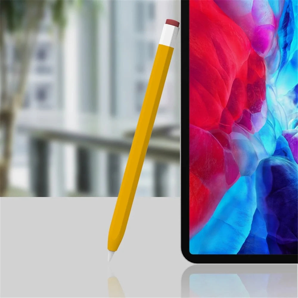 LOVE MEI For Apple Pencil (1st Generation) Vintage Stylus Pen Liquid Silicone Protective Sleeve Drop-proof Cover - Yellow - 2