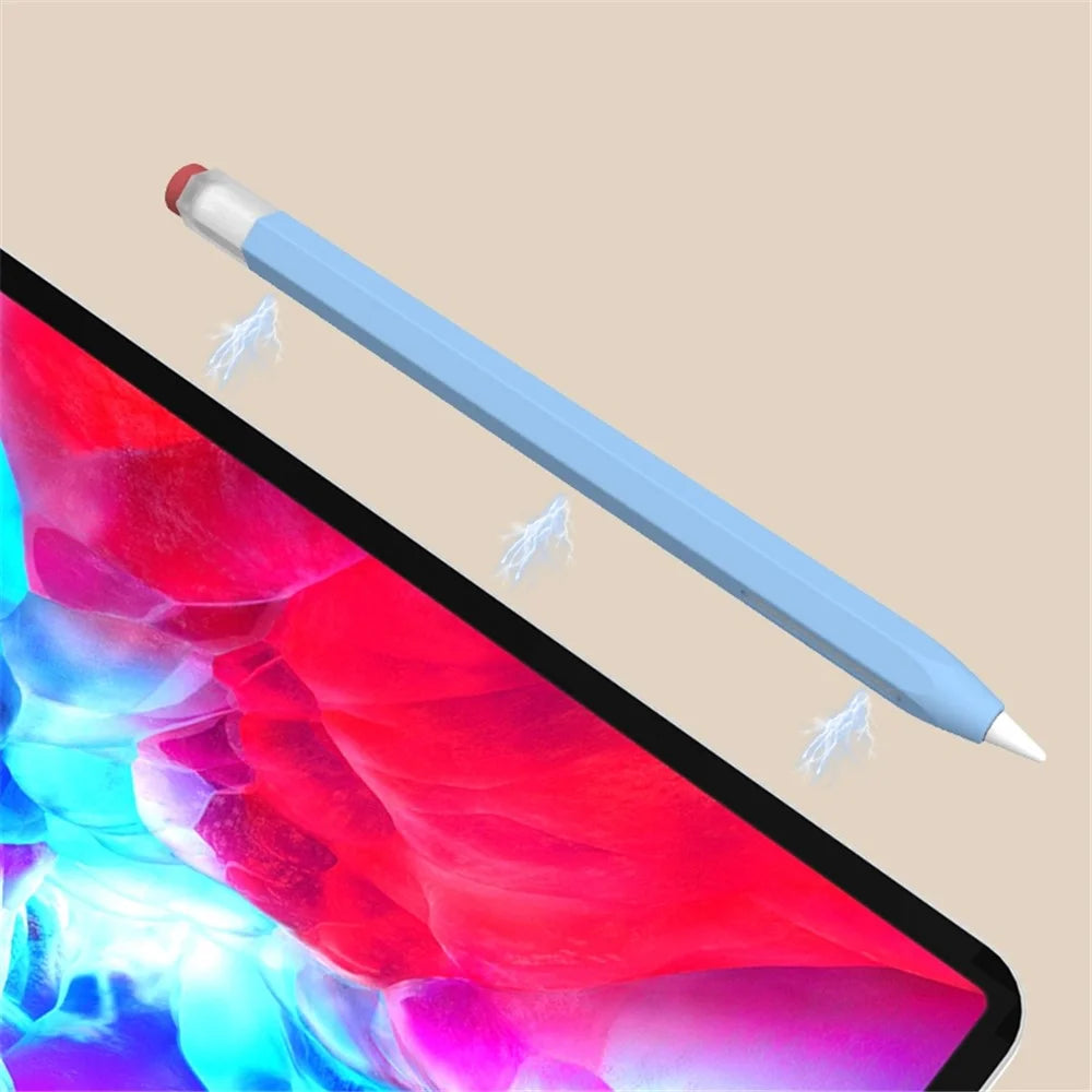LOVE MEI For Apple Pencil (1st Generation) Vintage Stylus Pen Liquid Silicone Protective Sleeve Drop-proof Cover - Yellow - 6