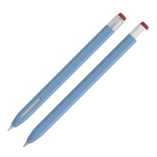 LOVE MEI For Apple Pencil Pro / Pencil (2nd Generation) Vintage Liquid Silicone Protective Sleeve Stylus Pen Anti-Drop Anti-Dust Cover - Baby Blue - 1