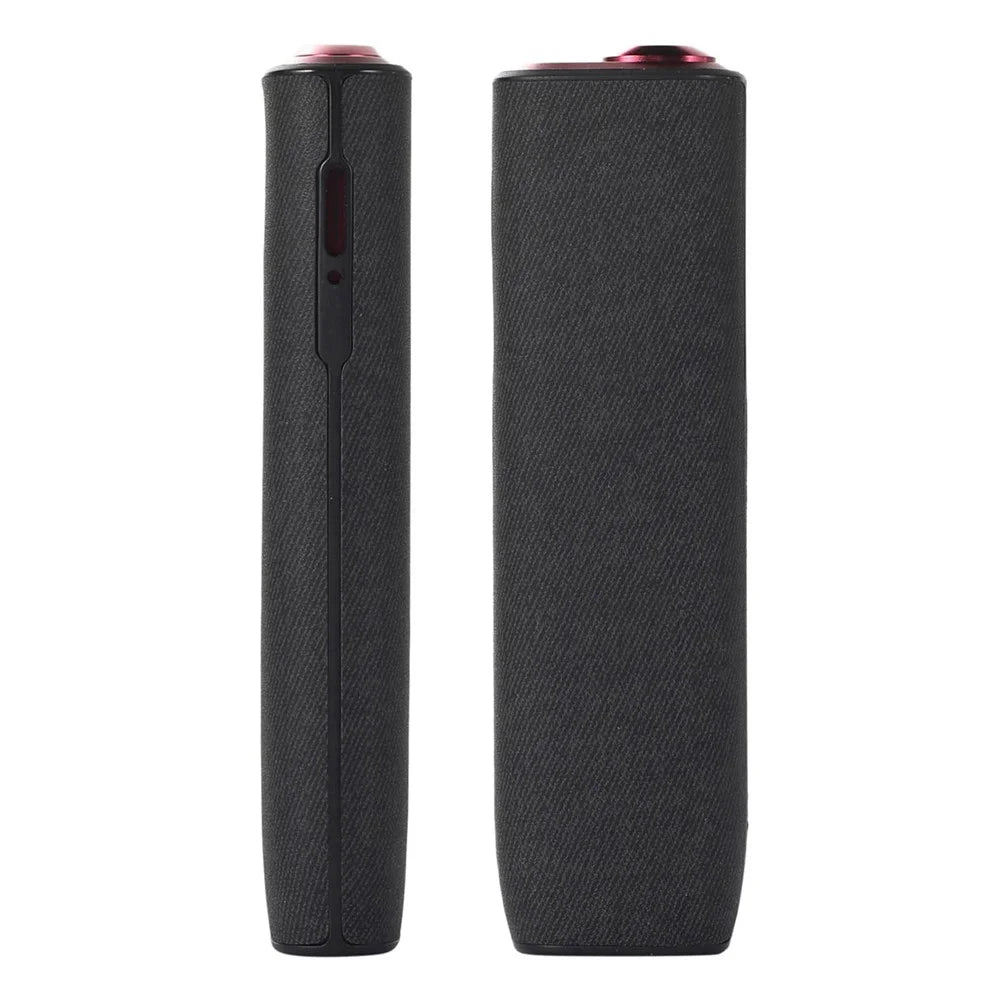 For IQOS ILUMA ONE E-cigarette Protective Cover Twill Design TPU+PU Leather Anti-scratch Housing - Black - 4