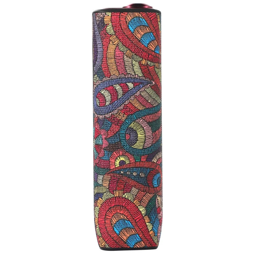 For IQOS ILUMA ONE Stylish Pattern E-cigarette Drop-proof Cover TPU+PU Leather Anti-scratch Case - Red Flower - 1