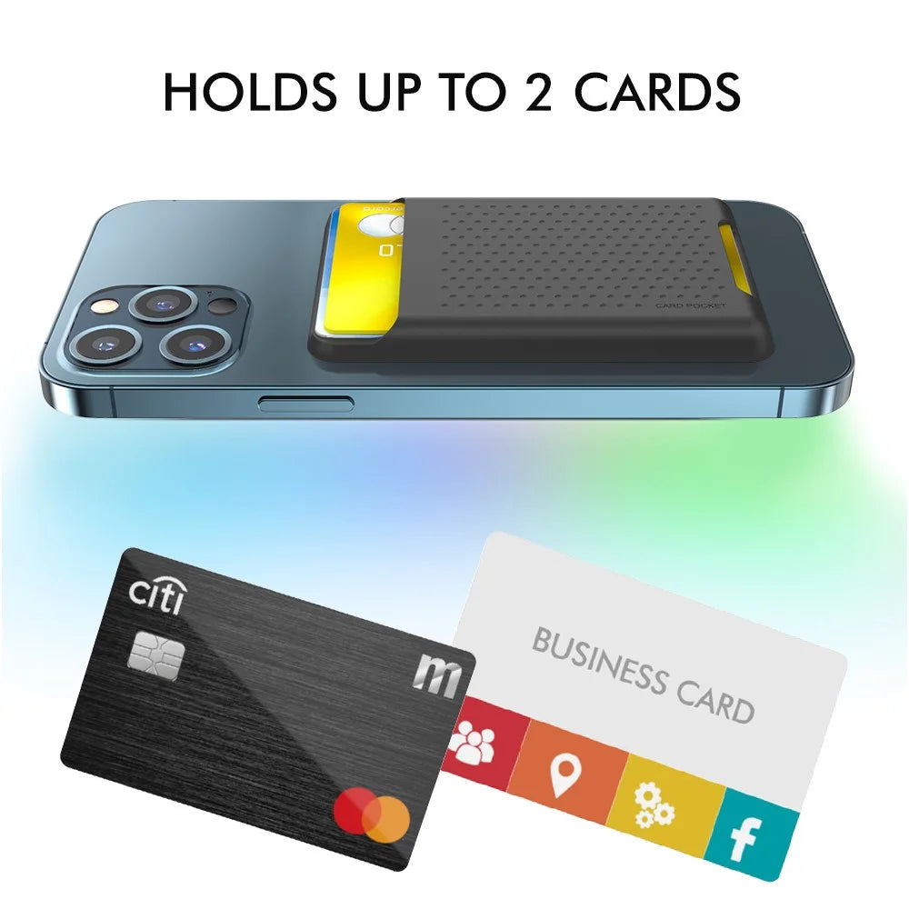 AHASTYLE PT133 Magnetic Phone Card Holder Wallet Card Storage Pouch for Back of Cell Phone - Black - 3