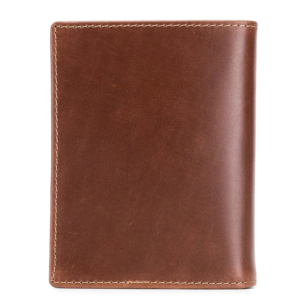 BULLCAPTAIN 027 Thickened Top-Layer Cowhide Leather Wallet RFID Blocking Card Pouch Coin Storage Bag Pouch - Coffee - 2