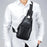 BULLCAPTAIN 095 Casual Chest Bag Top-Layer Cowhide Leather Crossbody Bag Travel Bag Daypack - Black - 2