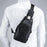 BULLCAPTAIN 095 Casual Chest Bag Top-Layer Cowhide Leather Crossbody Bag Travel Bag Daypack - Black - 3