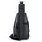 BULLCAPTAIN 095 Casual Chest Bag Top-Layer Cowhide Leather Crossbody Bag Travel Bag Daypack - Black - 4