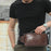 BULLCAPTAIN 080 Retro Waist Bag Top-Layer Cowhide Leather Chest Bag Crossbody Bag for Travel, Hiking, Business Trip - Orange - 3