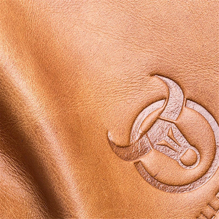 BULLCAPTAIN 080 Retro Waist Bag Top-Layer Cowhide Leather Chest Bag Crossbody Bag for Travel, Hiking, Business Trip - Orange - 4