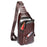 BULLCAPTAIN 0127 Large Chest Bag Top-Layer Cowhide Leather Crossbody Daypack with USB Charging Port - Coffee - 7