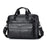 BULLCAPTAIN 046 Top Layer Cowhide Leather Laptop Briefcase for Men Business Crossbody Bag with Shoulder Strap - Black - 1