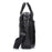 BULLCAPTAIN 046 Top Layer Cowhide Leather Laptop Briefcase for Men Business Crossbody Bag with Shoulder Strap - Black - 5