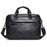 BULLCAPTAIN 046 Top Layer Cowhide Leather Laptop Briefcase for Men Business Crossbody Bag with Shoulder Strap - Black - 6