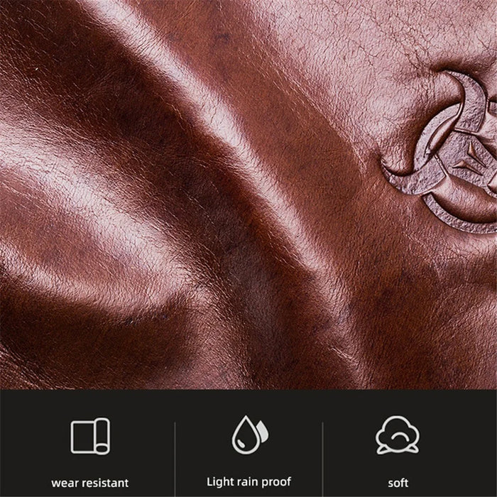 BULLCAPTAIN 053 Business Briefcase Top-Layer Cowhide Leather Handbag Shoulder Bag Laptop Messenger Crossbody Bag - Coffee - 4
