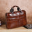 BULLCAPTAIN 053 Business Briefcase Top-Layer Cowhide Leather Handbag Shoulder Bag Laptop Messenger Crossbody Bag - Coffee - 6