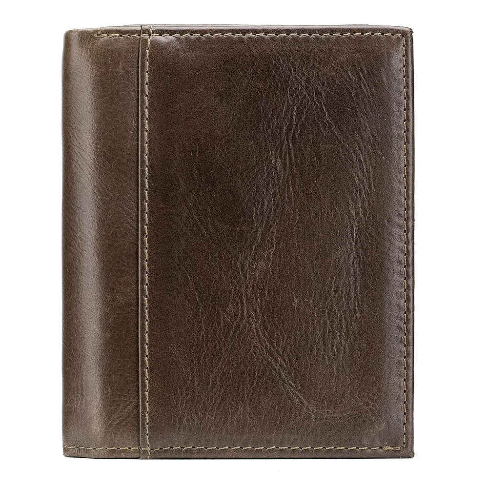 BULLCAPTAIN 037 RFID Blocking Wallet Top-Layer Cowhide Leather Card Carrying Pouch Coin Storage Bag - Brown - 2