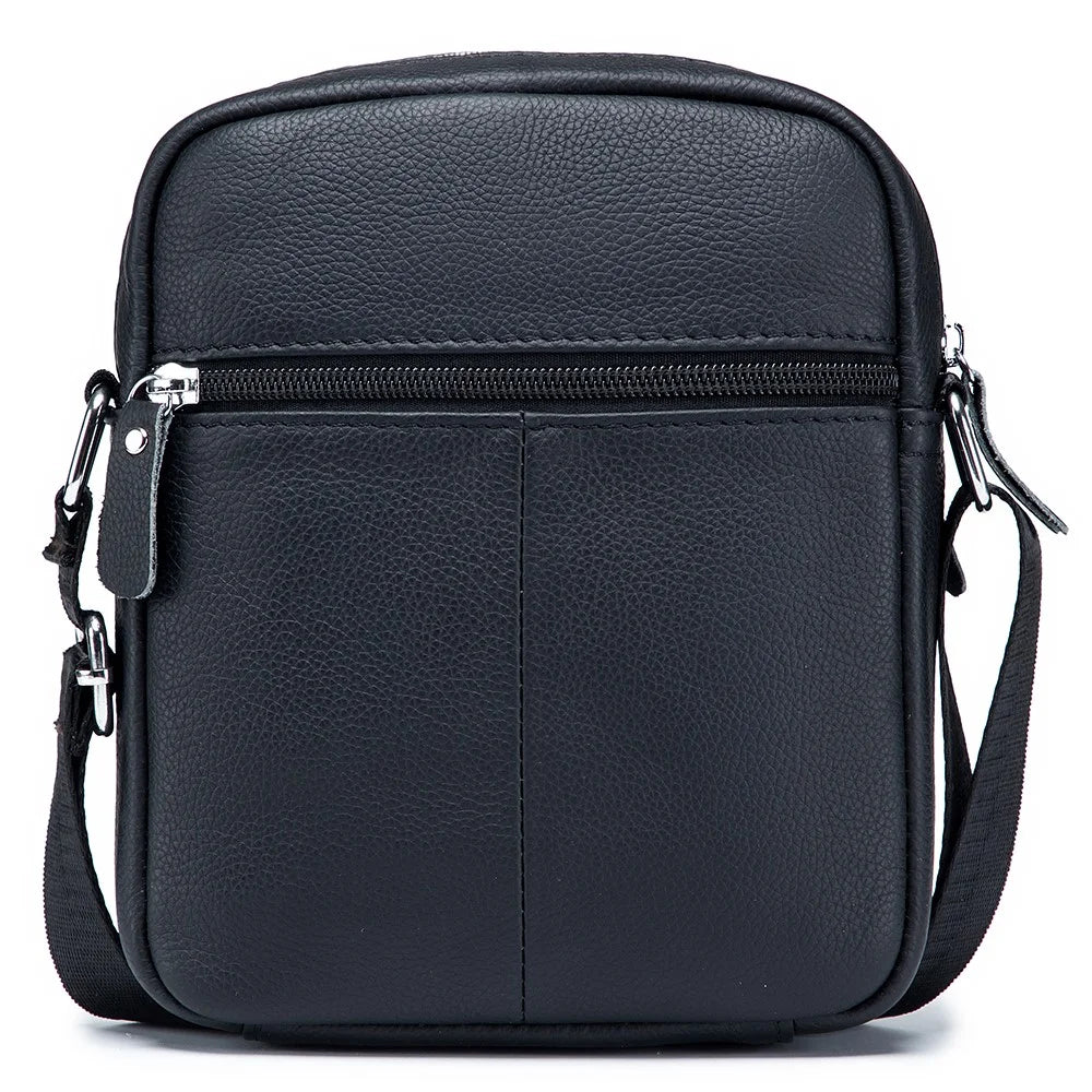 BULLCAPTAIN 016 Crossbody Bag Shoulder Bag Top-Layer Cowhide Leather Travel Business Shopping Carrying Bag - Black - 2