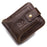 BULLCAPTAIN 231 Zipper Wallet RFID Blocking Top-Layer Cowhide Leather Card Carrying Pouch Coin Storage Bag - Coffee - 1