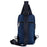 BULLCAPTAIN 9999 Top-Layer Cowhide Leather Chest Bag Crossbody Bag Daypack for Travel, Shopping, Business Trip - Black / Blue - 3