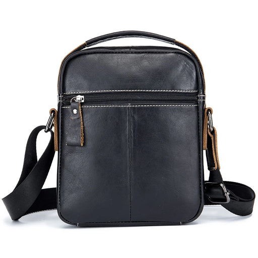 BULLCAPTAIN 037 Large Crossbody Bag Shoulder Bag Top-Layer Cowhide Leather Travel Bag - Black - 2
